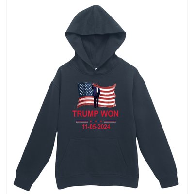 Trump Wins 2024 Election Trump Won 2024 Urban Pullover Hoodie