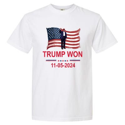 Trump Wins 2024 Election Trump Won 2024 Garment-Dyed Heavyweight T-Shirt