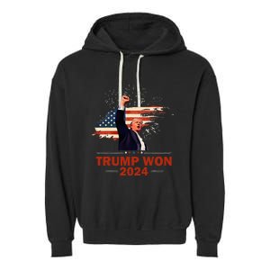 Trump Won 2024 Election President 47 Th Garment-Dyed Fleece Hoodie