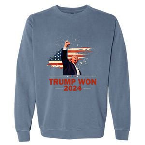 Trump Won 2024 Election President 47 Th Garment-Dyed Sweatshirt