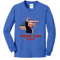 Trump Won 2024 Election President 47 Th Kids Long Sleeve Shirt