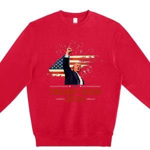 Trump Won 2024 Election President 47 Th Premium Crewneck Sweatshirt