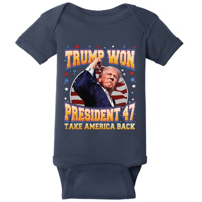 Trump Wins 2024 Election Trump Won 2024 Baby Bodysuit