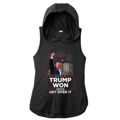 Trump Won 2024 President 47th Of White House Donald Trump Ladies PosiCharge Tri-Blend Wicking Draft Hoodie Tank