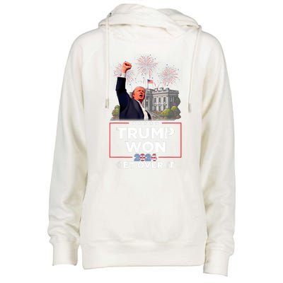 Trump Won 2024 President 47th Of White House Donald Trump Womens Funnel Neck Pullover Hood