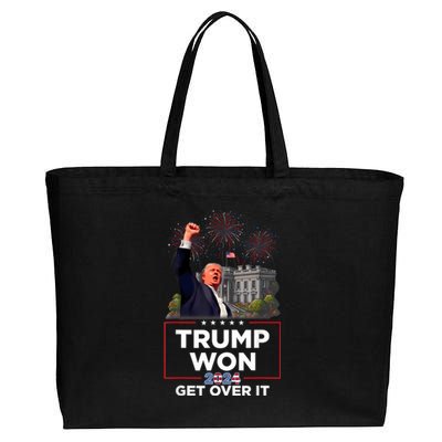 Trump Won 2024 President 47th Of White House Donald Trump Cotton Canvas Jumbo Tote