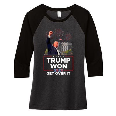 Trump Won 2024 President 47th Of White House Donald Trump Women's Tri-Blend 3/4-Sleeve Raglan Shirt