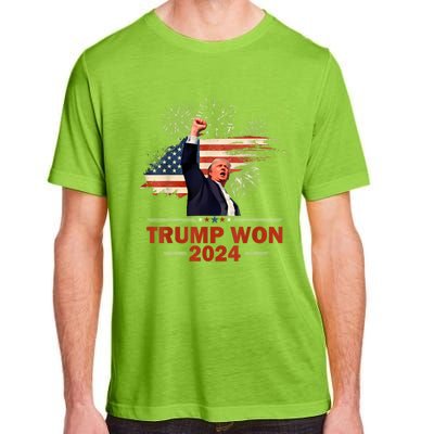 Trump Won 2024 Election President 47 Th American Flag Adult ChromaSoft Performance T-Shirt