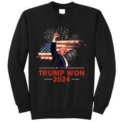 Trump Won 2024 Election President 47 Th American Flag Sweatshirt