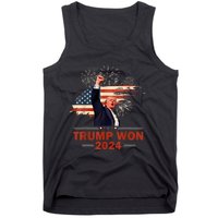 Trump Won 2024 Election President 47 Th American Flag Tank Top