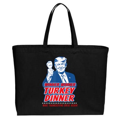 Trump Won 2024 Winner Winner Turkey Dinner 47th President Cotton Canvas Jumbo Tote