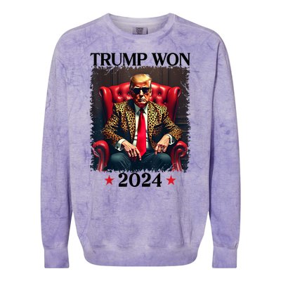 Trump Won 2024 Trump 47 Team Trump For Women Gift Colorblast Crewneck Sweatshirt