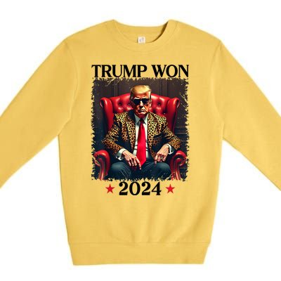 Trump Won 2024 Trump 47 Team Trump For Women Gift Premium Crewneck Sweatshirt