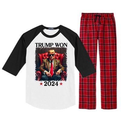 Trump Won 2024 Trump 47 Team Trump For Women Gift Raglan Sleeve Pajama Set