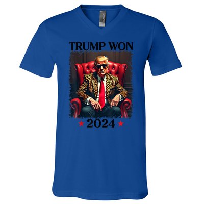 Trump Won 2024 Trump 47 Team Trump For Women Gift V-Neck T-Shirt