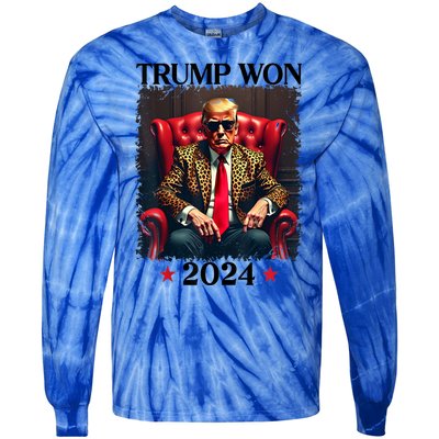 Trump Won 2024 Trump 47 Team Trump For Women Gift Tie-Dye Long Sleeve Shirt