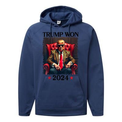 Trump Won 2024 Trump 47 Team Trump For Women Gift Performance Fleece Hoodie