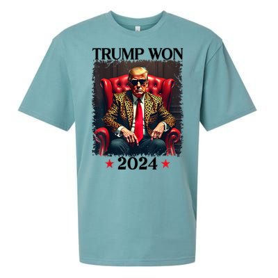 Trump Won 2024 Trump 47 Team Trump For Women Gift Sueded Cloud Jersey T-Shirt