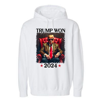 Trump Won 2024 Trump 47 Team Trump For Women Gift Garment-Dyed Fleece Hoodie