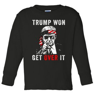 Trump Won 2024 President 47th Of White House Donald Trump Toddler Long Sleeve Shirt