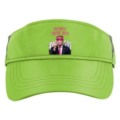 Trump Won 2024 President Trump Blowing Gum Adult Drive Performance Visor