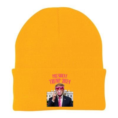 Trump Won 2024 President Trump Blowing Gum Knit Cap Winter Beanie