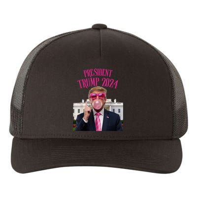 Trump Won 2024 President Trump Blowing Gum Yupoong Adult 5-Panel Trucker Hat