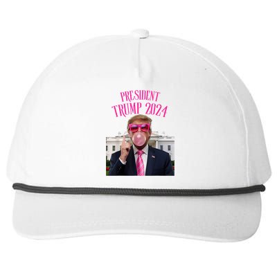 Trump Won 2024 President Trump Blowing Gum Snapback Five-Panel Rope Hat