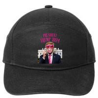 Trump Won 2024 President Trump Blowing Gum 7-Panel Snapback Hat