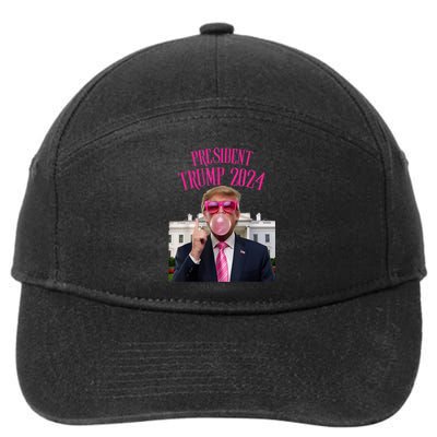 Trump Won 2024 President Trump Blowing Gum 7-Panel Snapback Hat