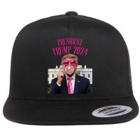 Trump Won 2024 President Trump Blowing Gum Flat Bill Trucker Hat