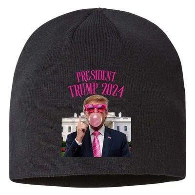 Trump Won 2024 President Trump Blowing Gum Sustainable Beanie