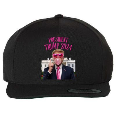 Trump Won 2024 President Trump Blowing Gum Wool Snapback Cap