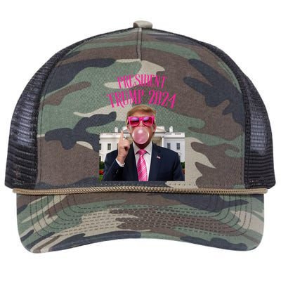 Trump Won 2024 President Trump Blowing Gum Retro Rope Trucker Hat Cap