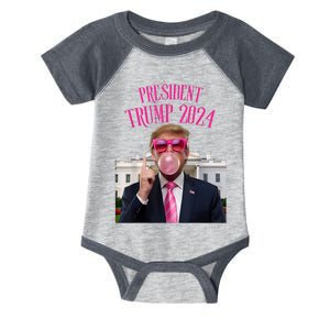 Trump Won 2024 President Trump Blowing Gum Infant Baby Jersey Bodysuit