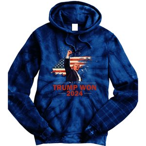 Trump Won 2024 Election President 47 Th American Flag Tie Dye Hoodie