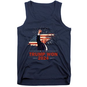 Trump Won 2024 Election President 47 Th American Flag Tank Top