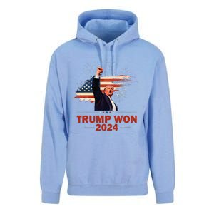 Trump Won 2024 Election President 47 Th American Flag Unisex Surf Hoodie