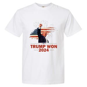 Trump Won 2024 Election President 47 Th American Flag Garment-Dyed Heavyweight T-Shirt