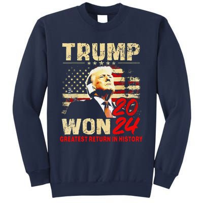 Trump Won 2024 Greatest Return In History 47th President Sweatshirt