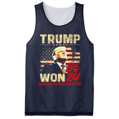 Trump Won 2024 Greatest Return In History 47th President Mesh Reversible Basketball Jersey Tank