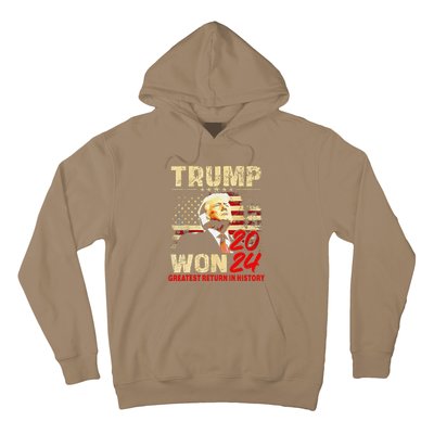 Trump Won 2024 Greatest Return In History 47th President Hoodie