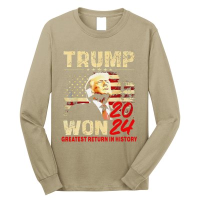 Trump Won 2024 Greatest Return In History 47th President Long Sleeve Shirt