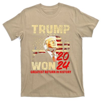 Trump Won 2024 Greatest Return In History 47th President T-Shirt