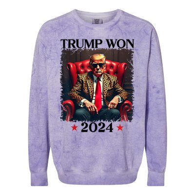 Trump Won 2024 Trump 47 Team Trump Colorblast Crewneck Sweatshirt