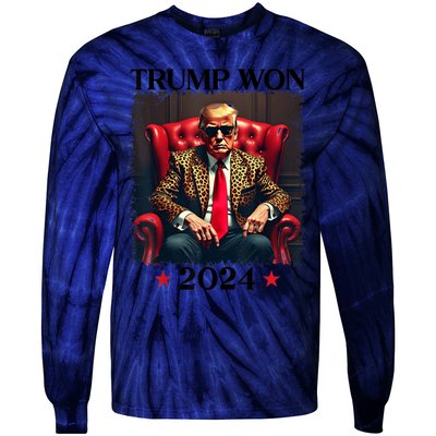 Trump Won 2024 Trump 47 Team Trump Tie-Dye Long Sleeve Shirt