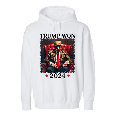 Trump Won 2024 Trump 47 Team Trump Garment-Dyed Fleece Hoodie