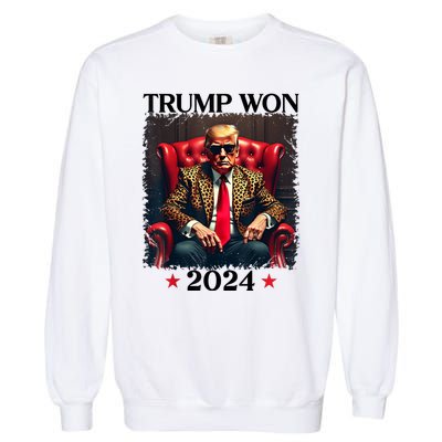 Trump Won 2024 Trump 47 Team Trump Garment-Dyed Sweatshirt