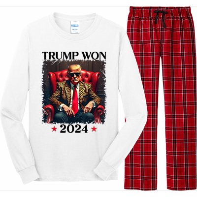 Trump Won 2024 Trump 47 Team Trump Long Sleeve Pajama Set