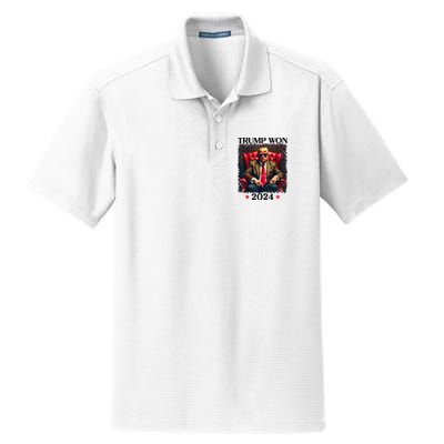 Trump Won 2024 Trump 47 Team Trump Dry Zone Grid Polo